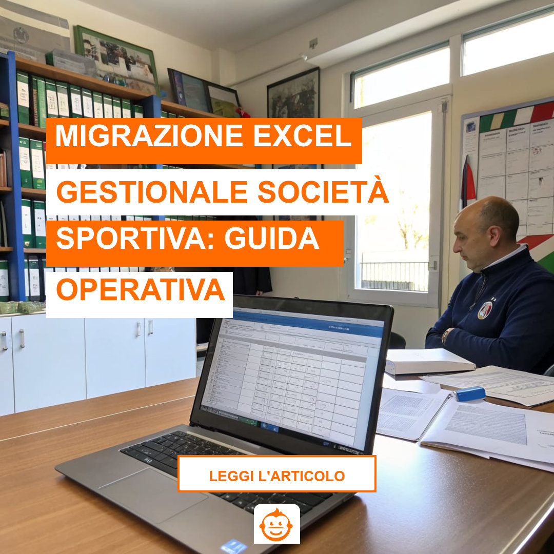 Segreteria ASD durante migrazione da Excel a gestionale per società sportive