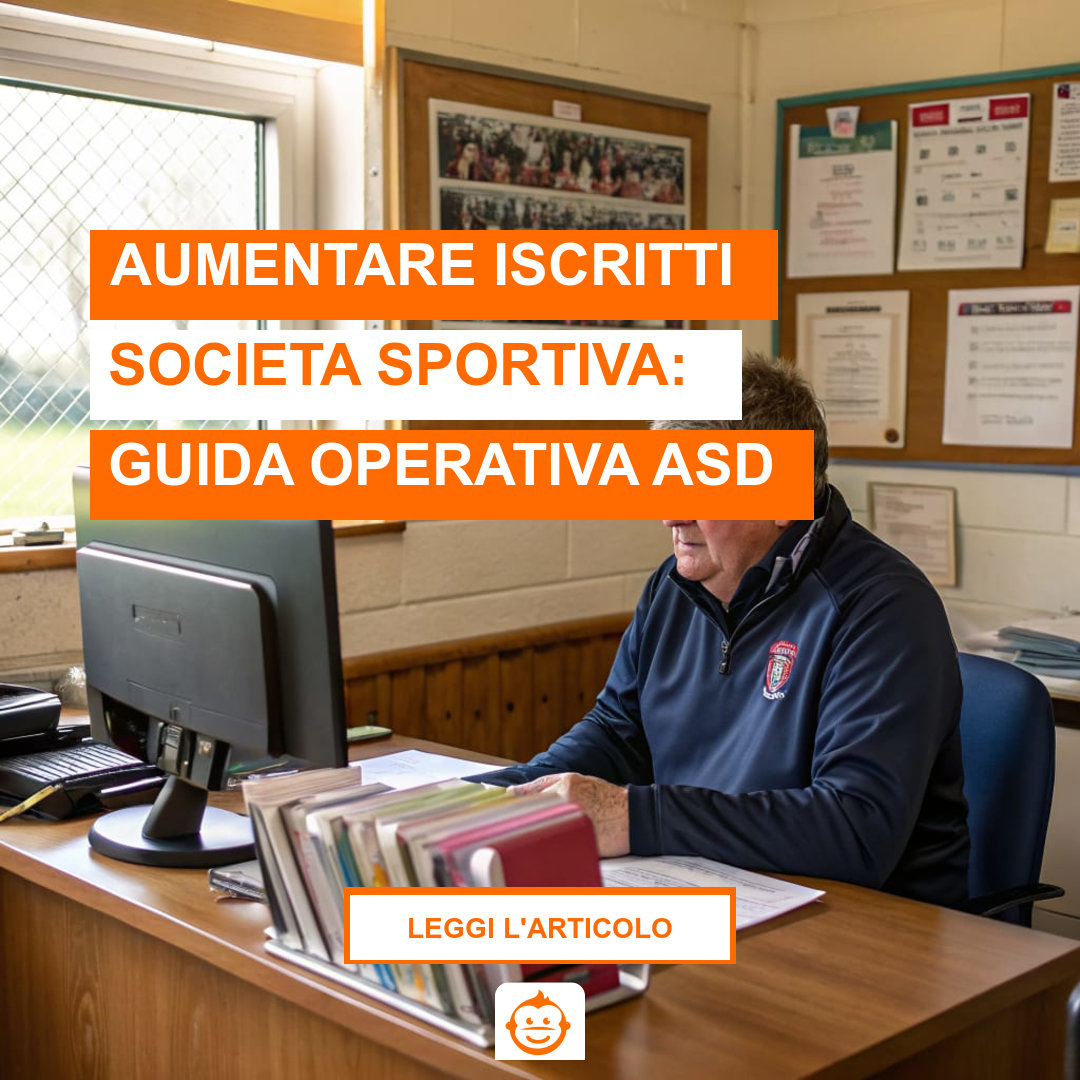 Presidente di società sportiva che gestisce iscrizioni e documenti in segreteria organizzata