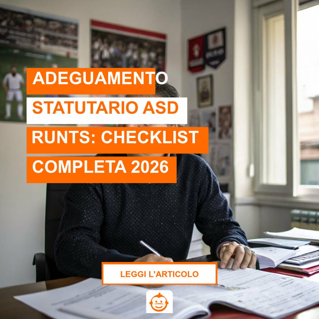 Dirigente ASD verifica adeguamento statutario per iscrizione RUNTS con documenti e checklist