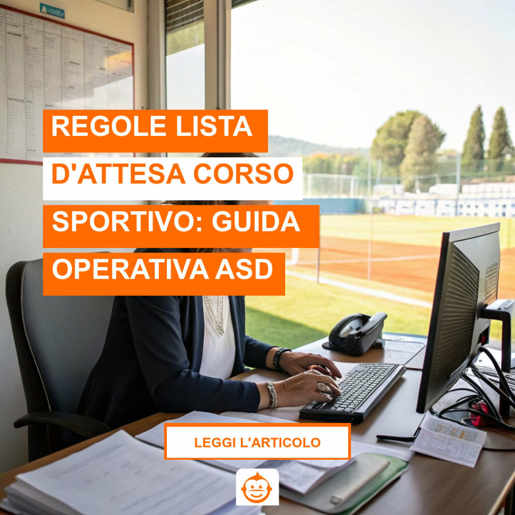Segretaria ASD gestisce lista d'attesa corso sportivo con regole chiare